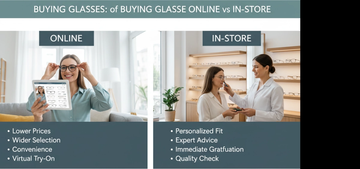 Pros and Cons of Buying Glasses Online vs In-Store Explained